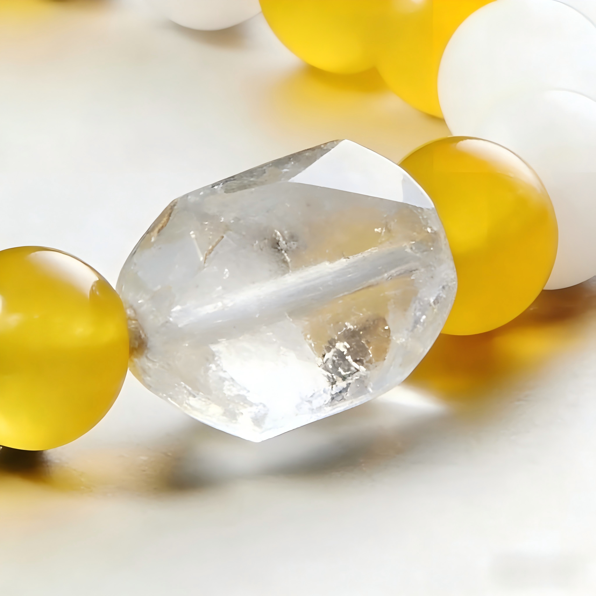 Golden Glow Gemstone Bead Bracelet