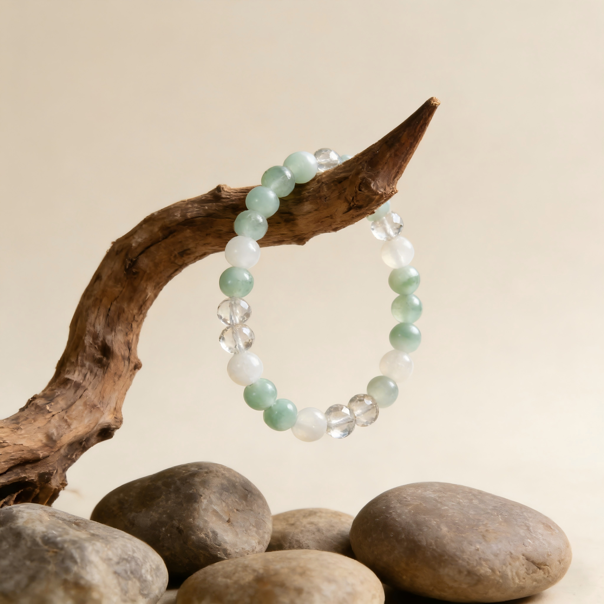 Mint Serenity Jade & Crystal Bracelet