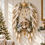 🔥Last Day 90% OFF🔥👼 Heavenly Angel Wings Nativity Light✨ – Lighted Christmas Wall Decor  ✈️