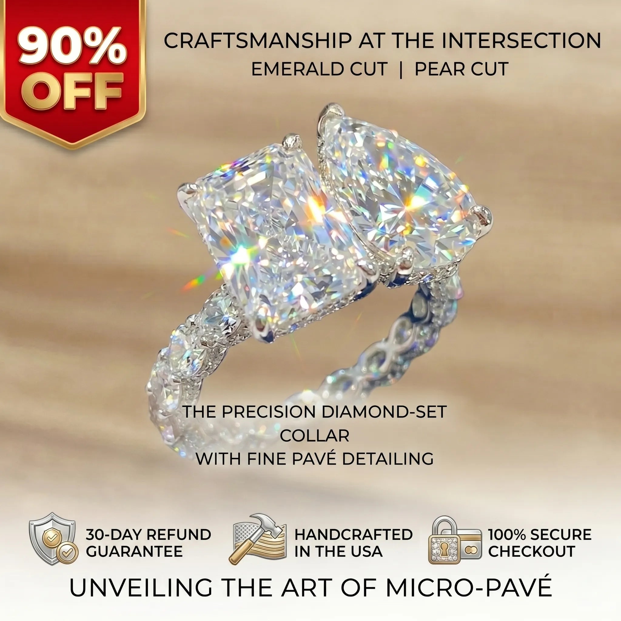 Two Hearts, One Eternal Glow: The "Toi et Moi" Statement Ring for the Woman of Elegance--Last Day Sale🔥90% OFF