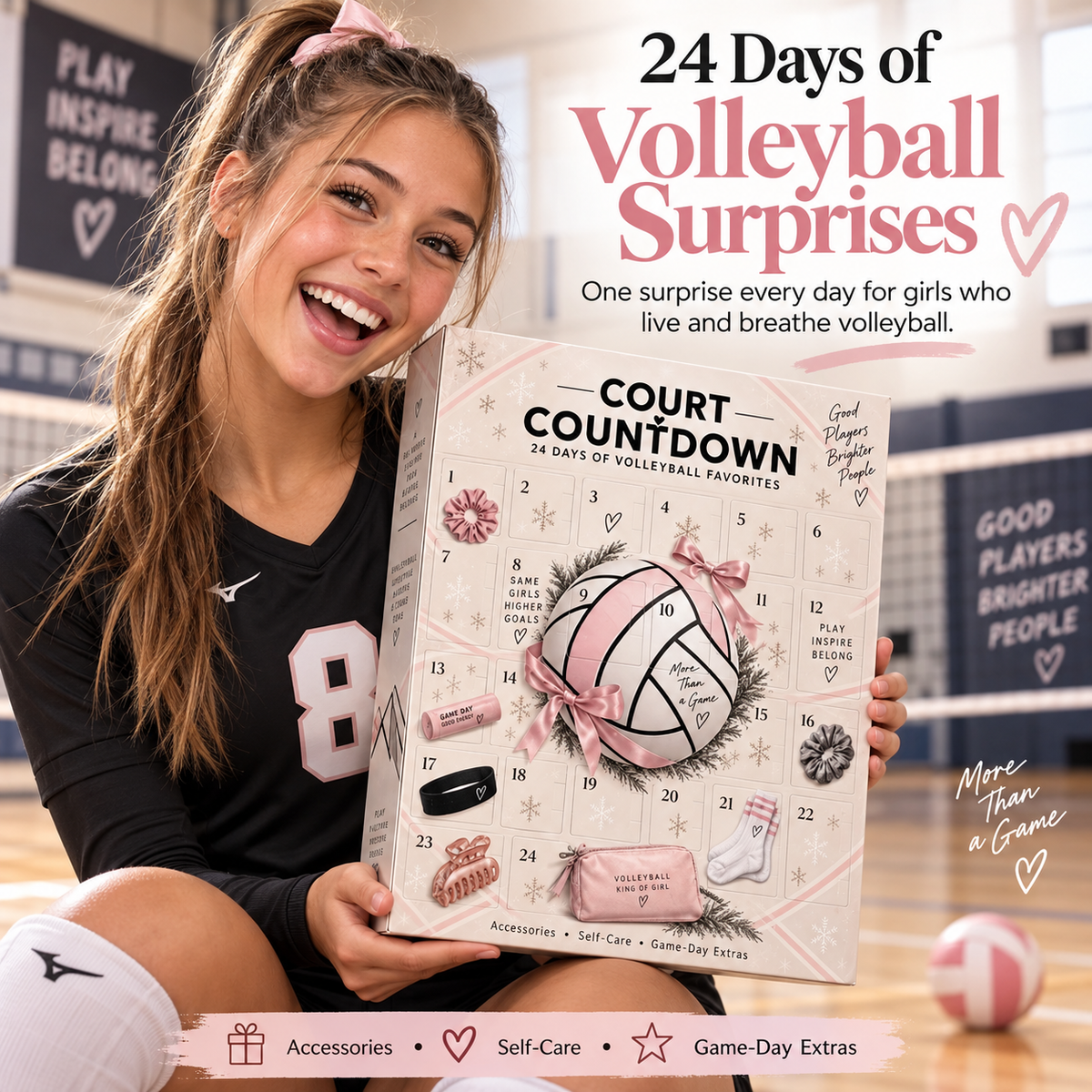 🔥Last Day 90% OFF🔥Court Countdown – 24-Day Volleyball Advent Calendar for Girls