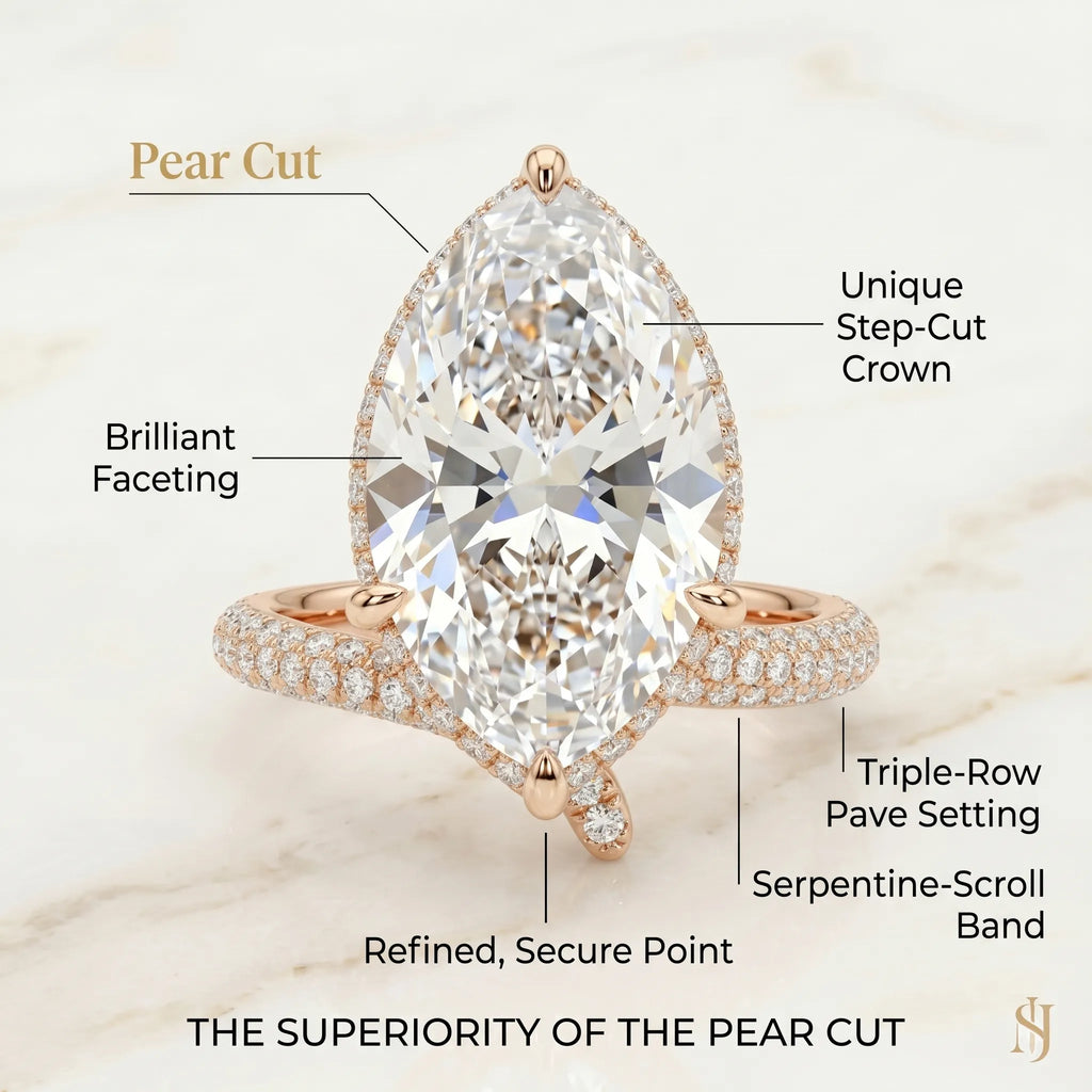 Large Pear-Cut Bypass Ring for Timeless Finger Elongation--Last Day Sale🔥90% OFF