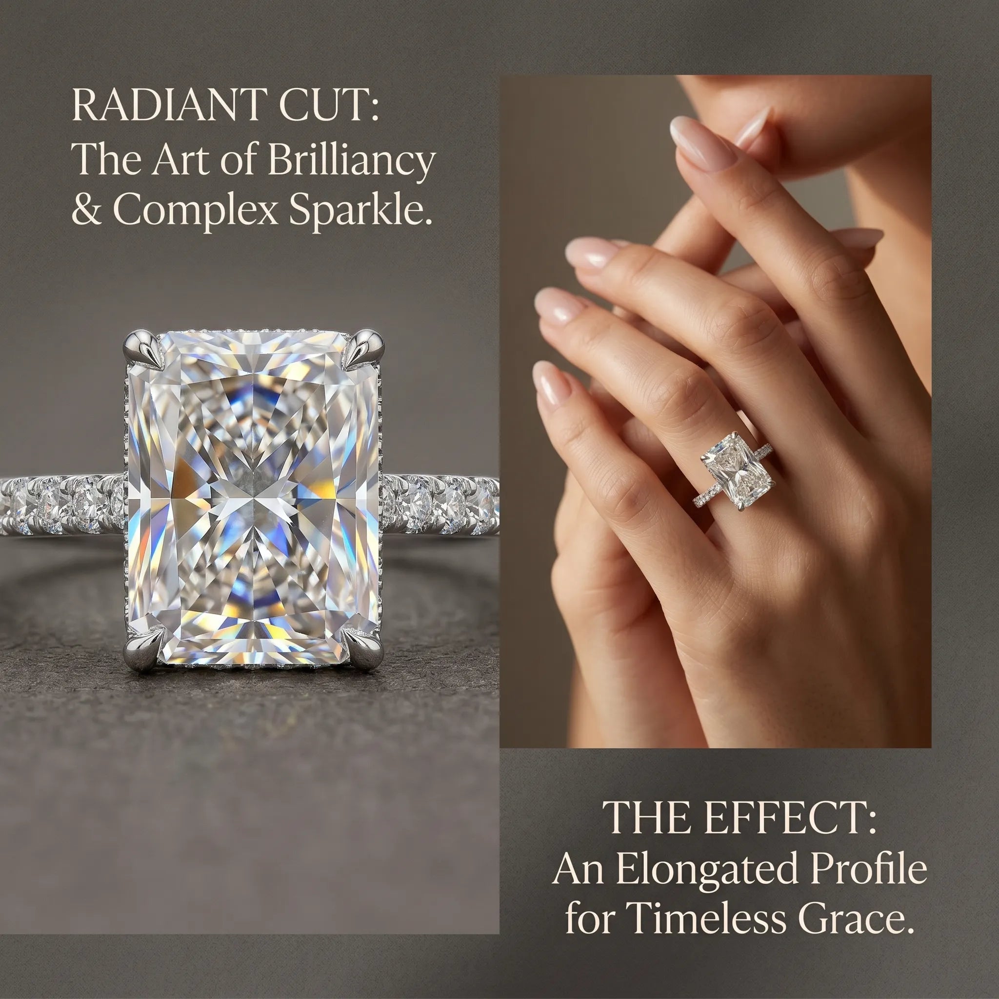 The Ultimate Anniversary Upgrade: Radiant-Cut Diamond Ring | IGI Certified F/VS2 | 18K White Gold--Last Day Sale-90% OFF🔥