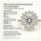 The Soraya Vintage Sunburst Halo Ring | Heirloom-Quality Diamond in Solid 18K Yellow Gold--Last Day Sale-90% OFF🔥