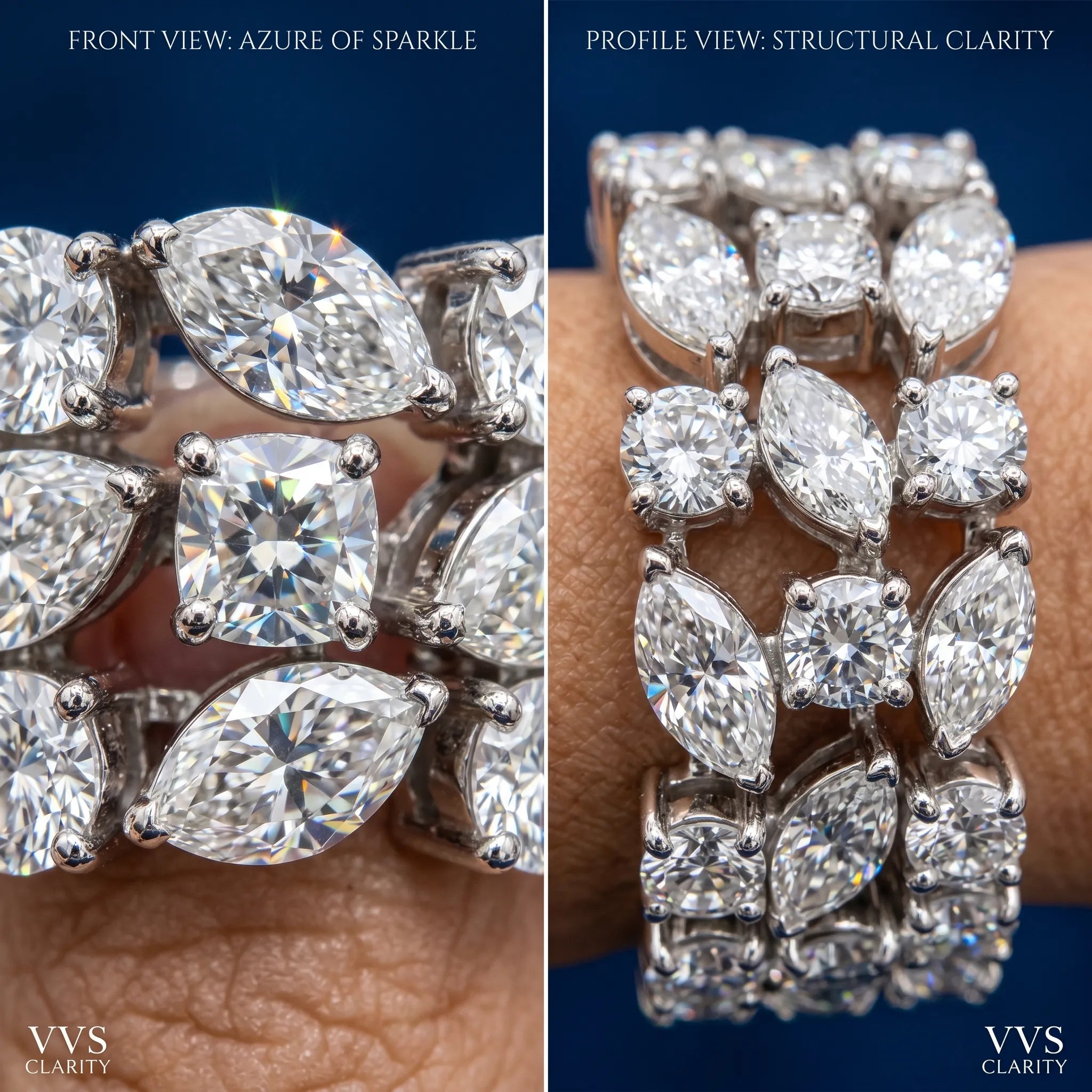 2.79 Carat VVS Diamond Statement Ring in Solid 14K White Gold--Last Day Sale-90% OFF🔥