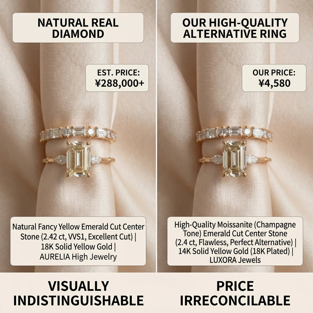 Vintage Emerald Cut 3-Stone Ring Set in 18K Gold Over Silver - The Perfect Travel & Anniversary Upgrade--Last Day Sale-90% OFF🔥