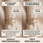 Vintage Emerald Cut 3-Stone Ring Set in 18K Gold Over Silver - The Perfect Travel & Anniversary Upgrade--Last Day Sale-90% OFF🔥