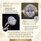 The Ultimate Anniversary Upgrade:  Oval Halo Split-Shank Ring – Flattering, Comfortable & Worry-Free Luxury--Last Day Sale-90% OFF🔥