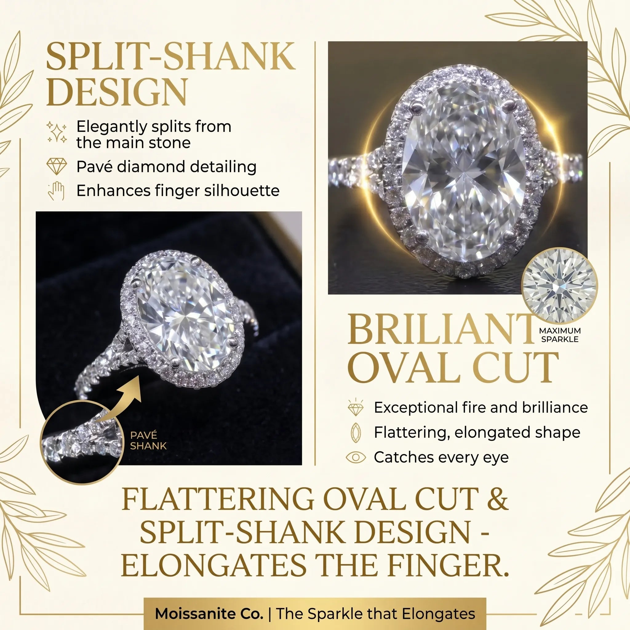 The Ultimate Anniversary Upgrade:  Oval Halo Split-Shank Ring – Flattering, Comfortable & Worry-Free Luxury--Last Day Sale-90% OFF🔥