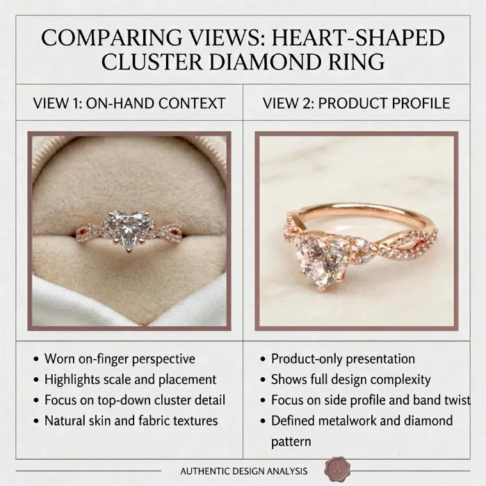 Breathtaking Fire & Brilliance:Heart Cut Diamond Intertwined Ring--Last Day Sale-90% OFF🔥
