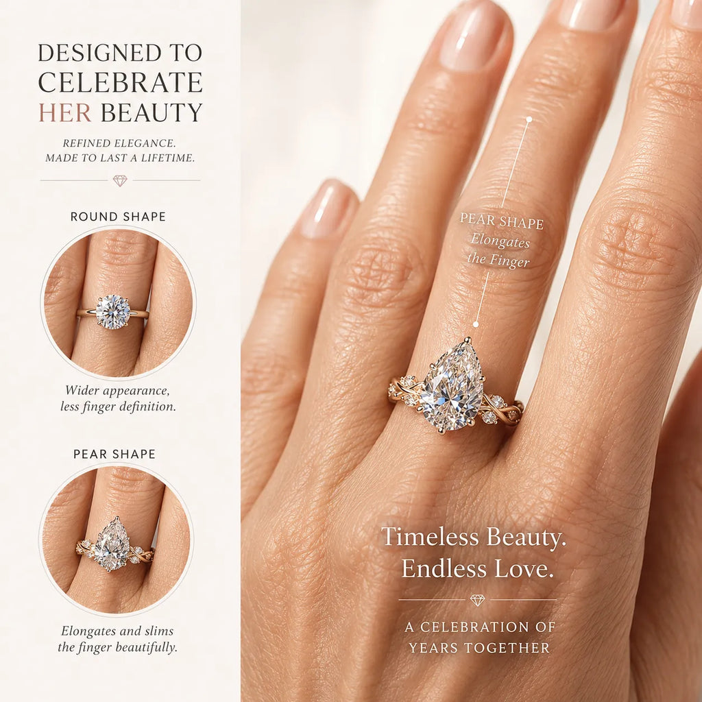 Instantly Slimmer Fingers: The Magic of Our Pear Cut Design--Last Day Sale-90% OFF🔥