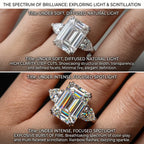 The Ultimate Anniversary Upgrade: Classic Emerald Cut Three-Stone Ring with Heart Accents--Last Day Sale-90% OFF🔥