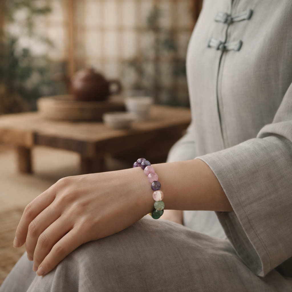 Purple Serenity Natural Stone Bracelet