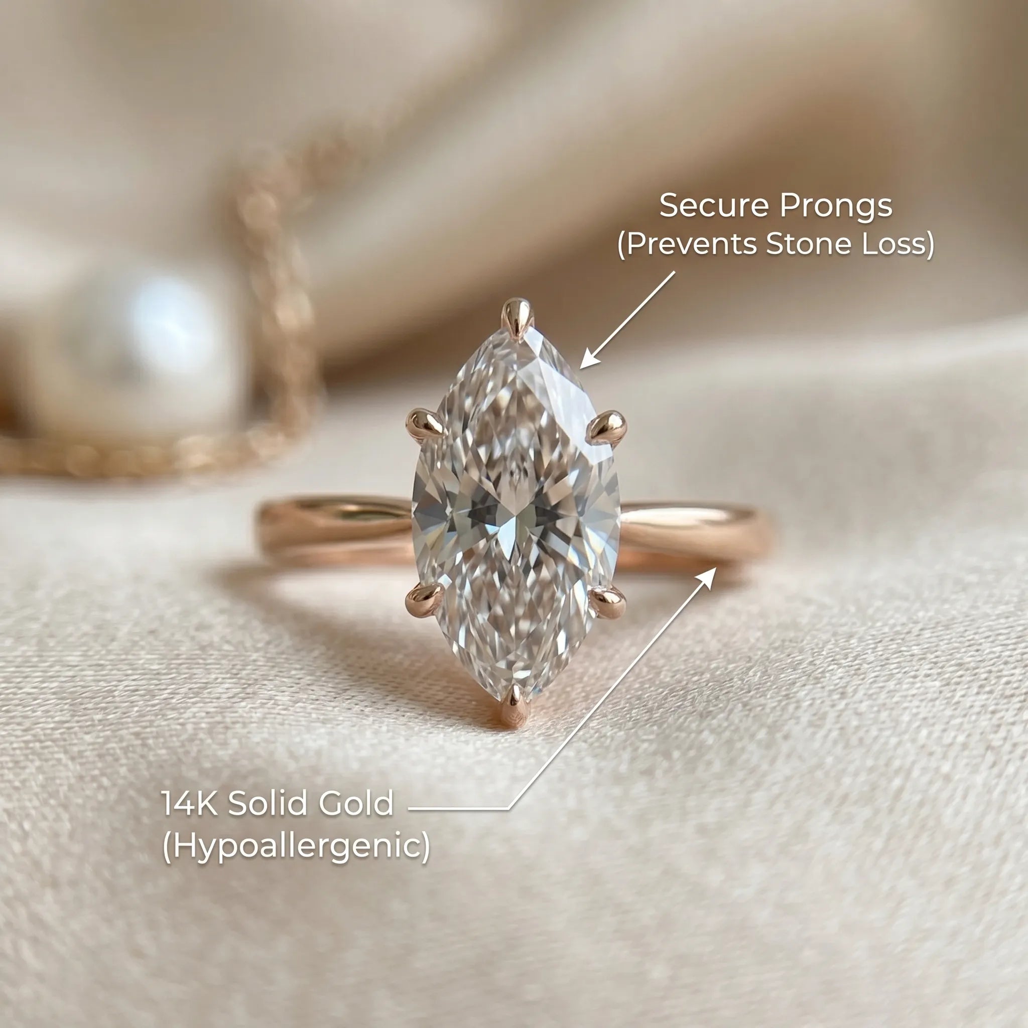 The Upgrade You Deserve: Breathtaking Marquise Solitaire Ring--Last Day Sale-90% OFF🔥
