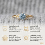 Vintage Aquamarine Ring | Snag-Free Comfort Fit in 14K Gold Finish--Last Day Sale-90% OFF🔥