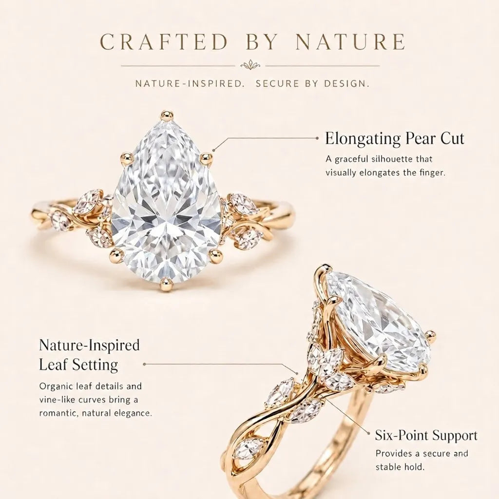 Instantly Slimmer Fingers: The Magic of Our Pear Cut Design--Last Day Sale-90% OFF🔥