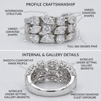 2.79 Carat VVS Diamond Statement Ring in Solid 14K White Gold--Last Day Sale-90% OFF🔥