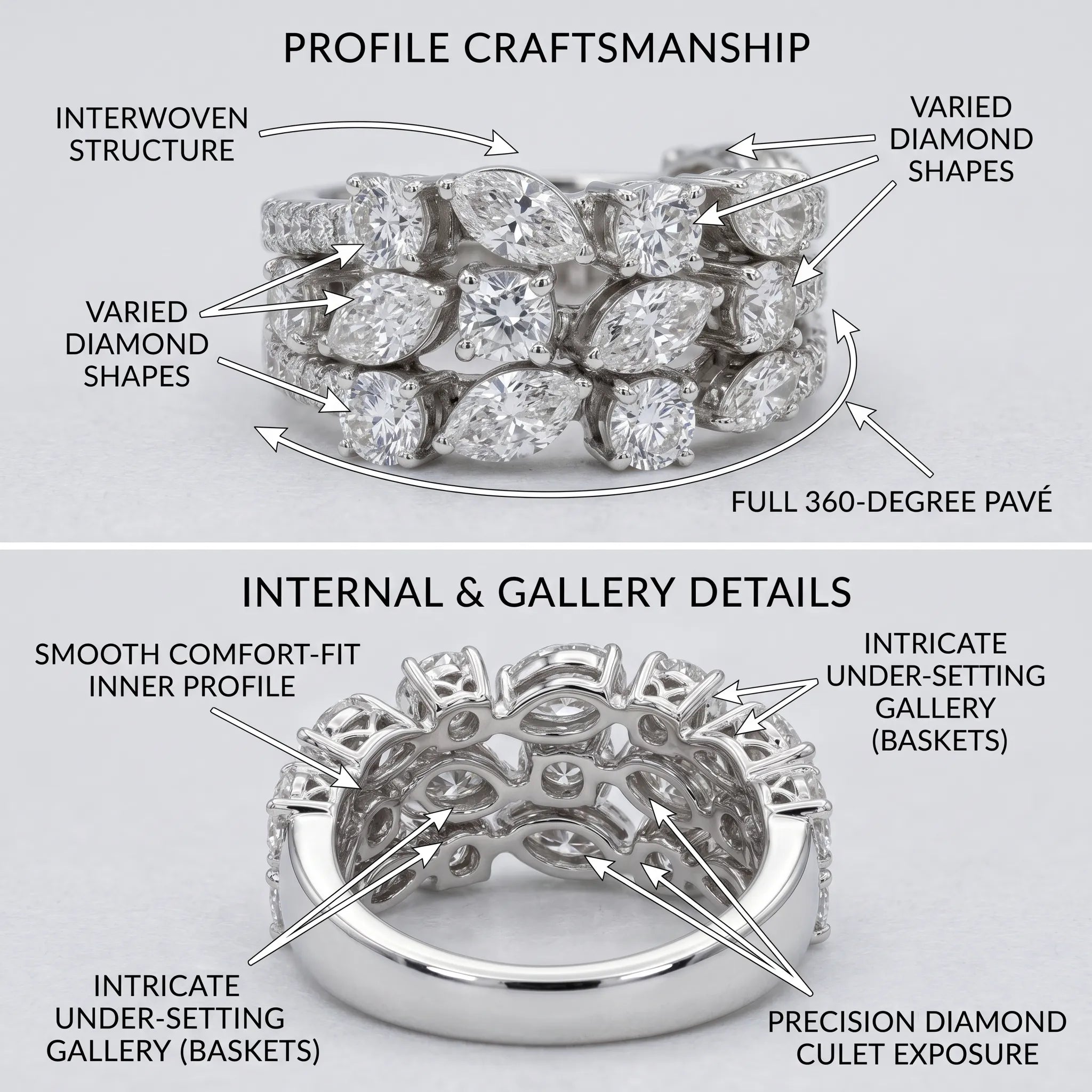 2.79 Carat VVS Diamond Statement Ring in Solid 14K White Gold--Last Day Sale-90% OFF🔥