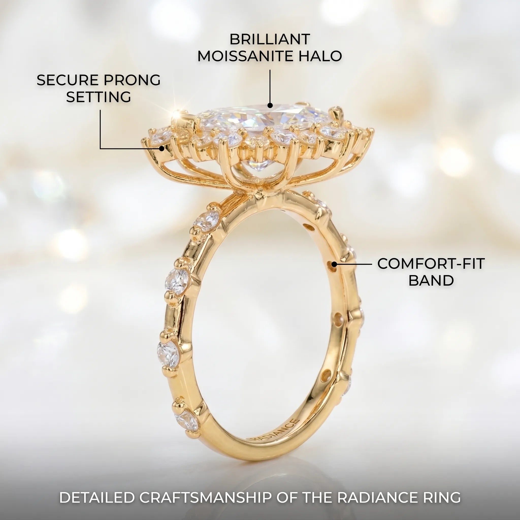 Vintage Marquise Moissanite Ring - Visually Slenderizes Fingers, Flawless Diamond Alternative--Last Day Sale90% OFF🔥