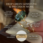 Vintage Oval Peridot Green Ring | 14K Gold Plated 925 Sterling Silver | Hypoallergenic Heirloom Elegance--Last Day Sale-90% OFF🔥