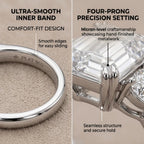 The Ultimate Anniversary Upgrade: Classic Emerald Cut Three-Stone Ring with Heart Accents--Last Day Sale-90% OFF🔥