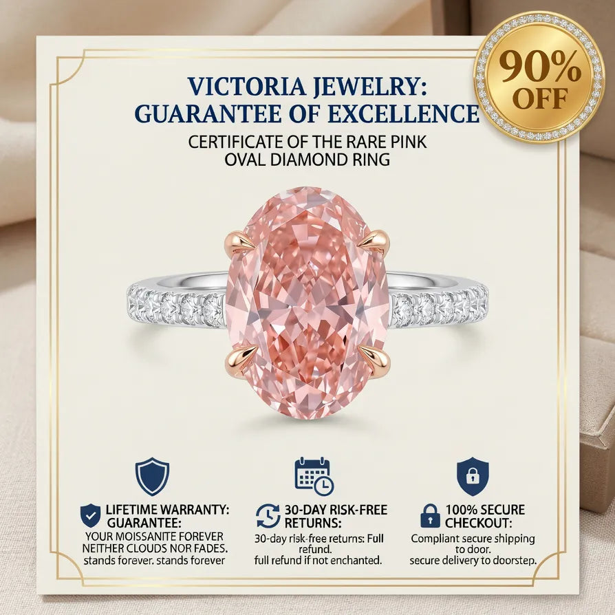 The Radiant Fancy Pink Oval Diamond Ring – Perfectly Centered, Endlessly Elegant--Last Day Sale-90% OFF🔥