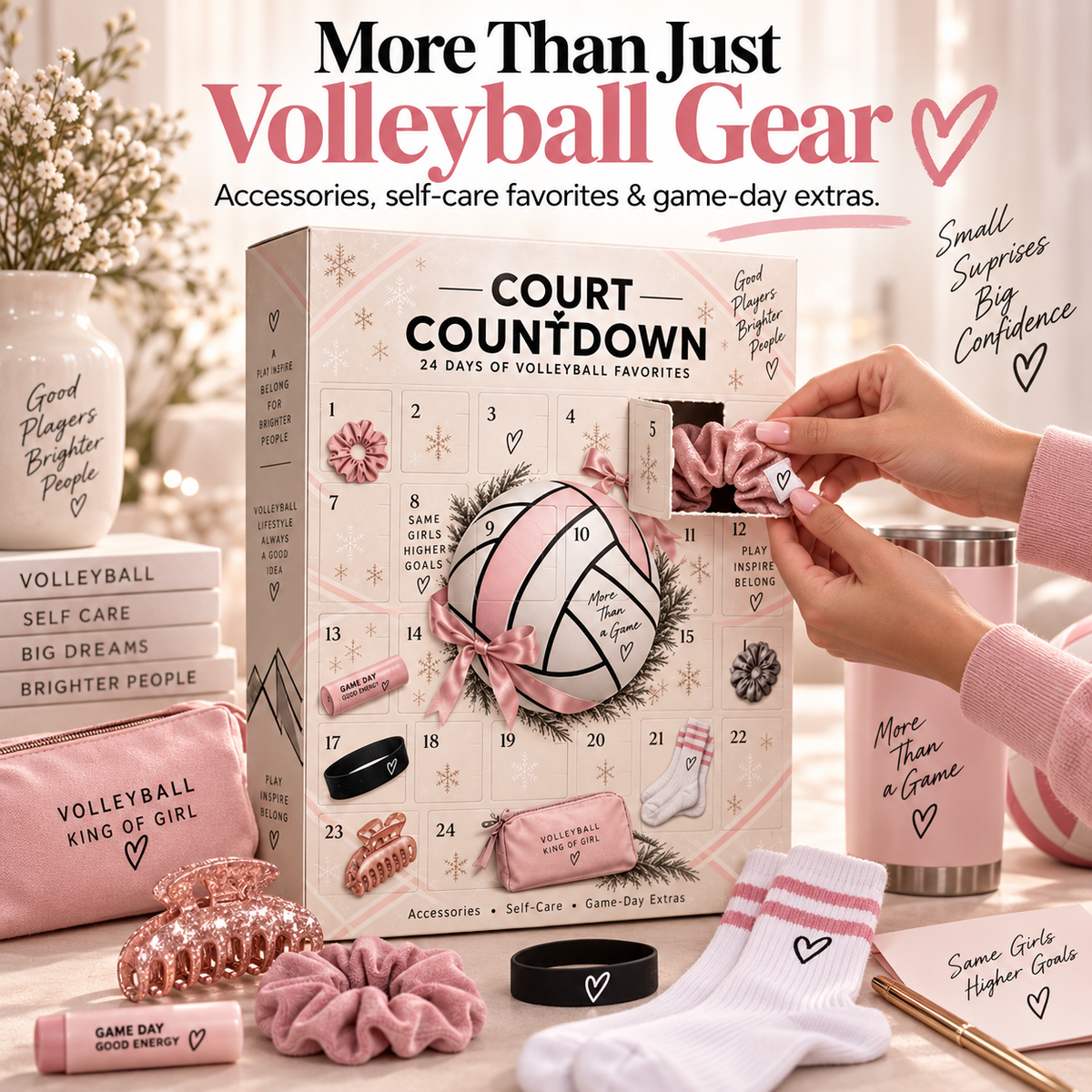 🔥Last Day 90% OFF🔥Court Countdown – 24-Day Volleyball Advent Calendar for Girls