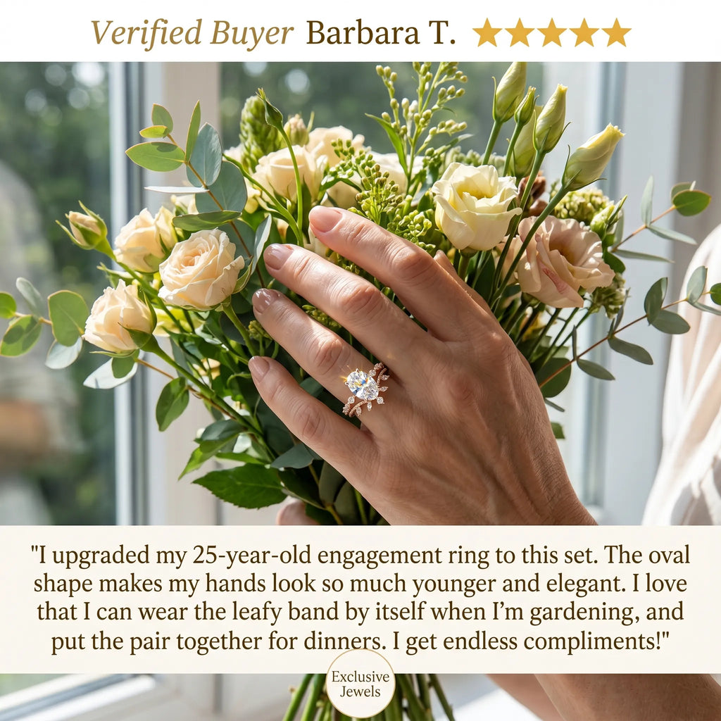 The "Blooming Daisy" Oval & Leafy Nesting Ring Set | 3-in-1 Versatile Anniversary Upgrade --Last Day Sale🔥90% OFF