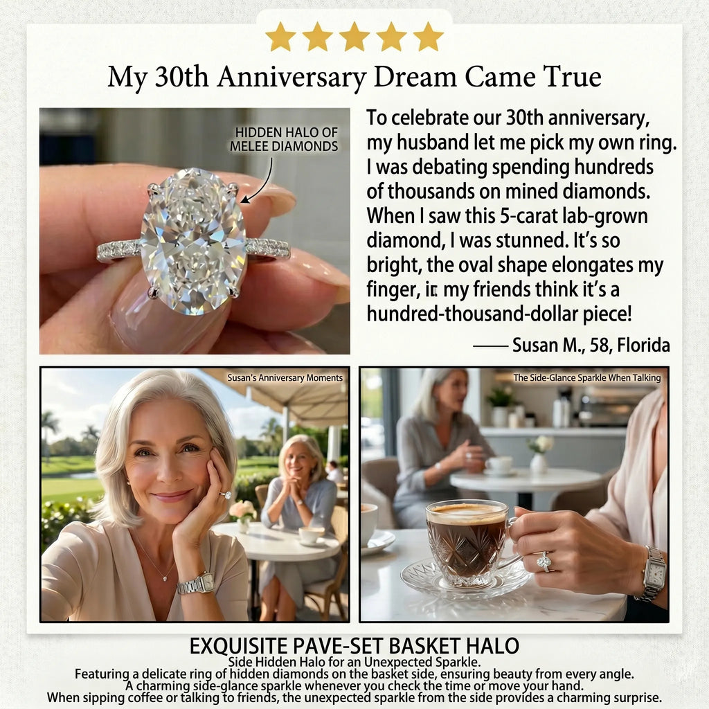 5.50 Ct Oval Lab-Grown Diamond Ring with Hidden Halo | The Ultimate Milestone Crown Jewel--Last Day Sale🔥90% OFF