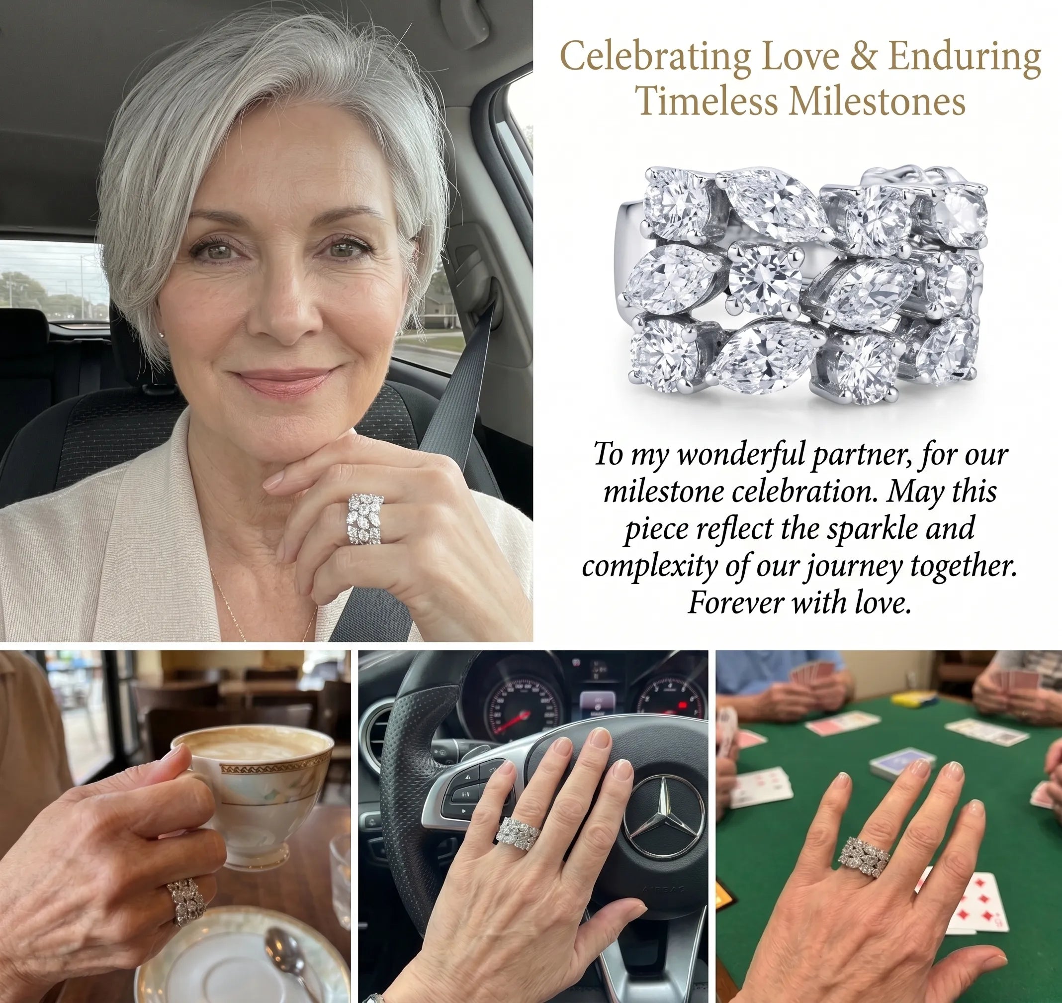 2.79 Carat VVS Diamond Statement Ring in Solid 14K White Gold--Last Day Sale-90% OFF🔥
