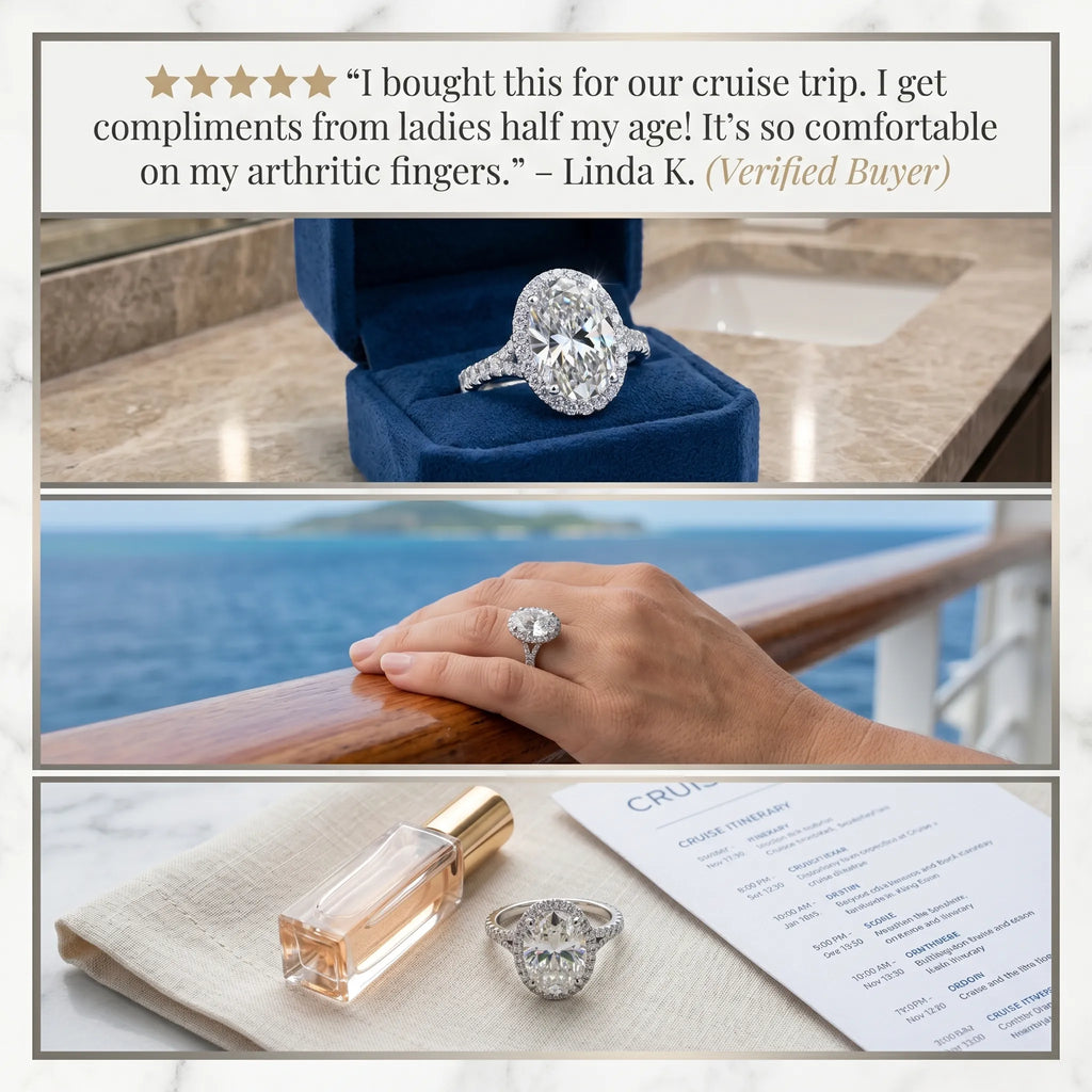The Ultimate Anniversary Upgrade:  Oval Halo Split-Shank Ring – Flattering, Comfortable & Worry-Free Luxury--Last Day Sale-90% OFF🔥