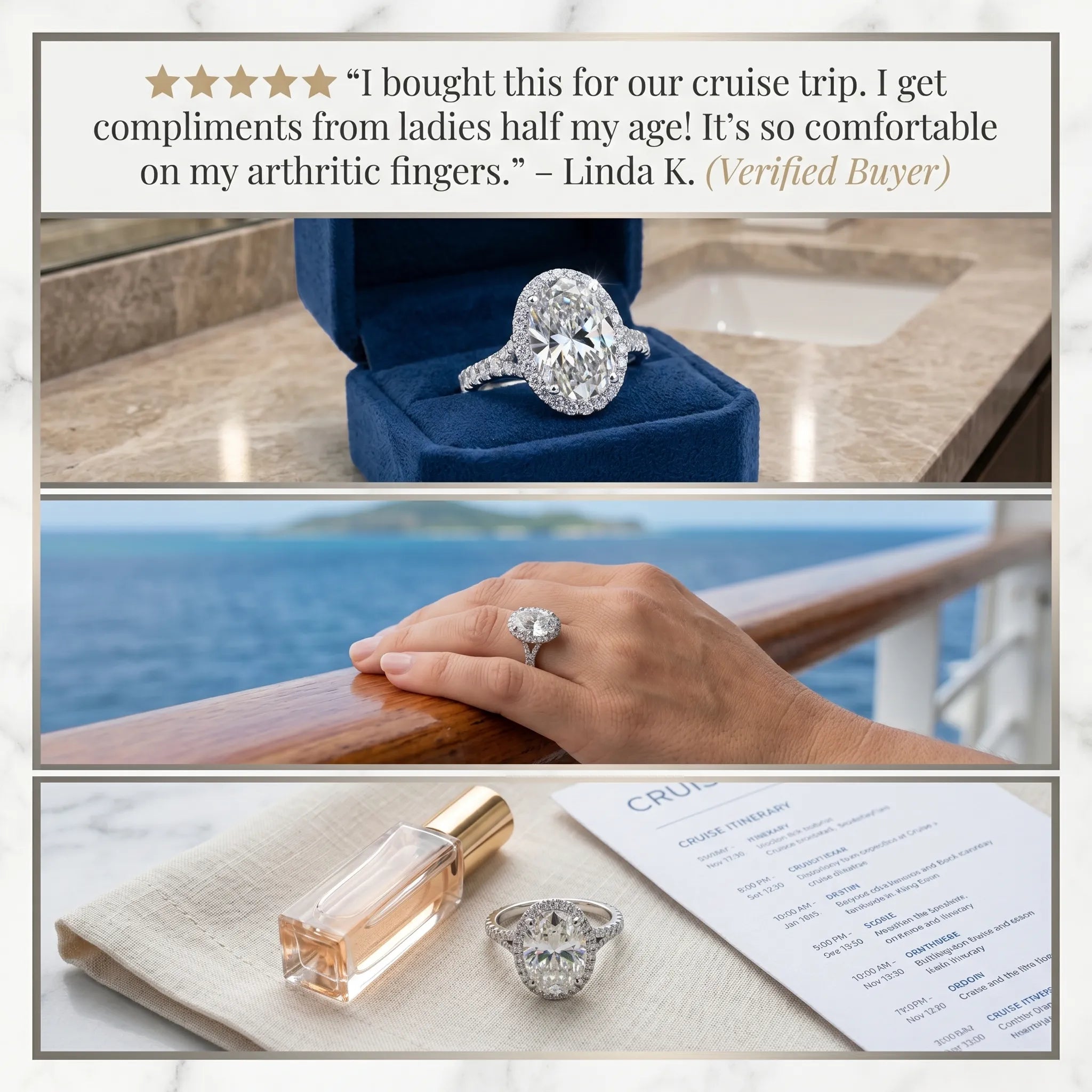 The Ultimate Anniversary Upgrade:  Oval Halo Split-Shank Ring – Flattering, Comfortable & Worry-Free Luxury--Last Day Sale-90% OFF🔥