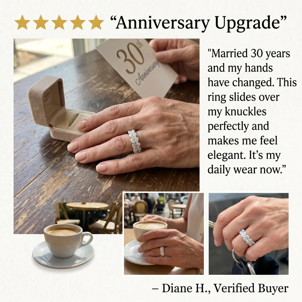 Flawless Oval Cut Eternity Band: Endless Sparkle from Every Angle--Last Day Sale-90% OFF🔥