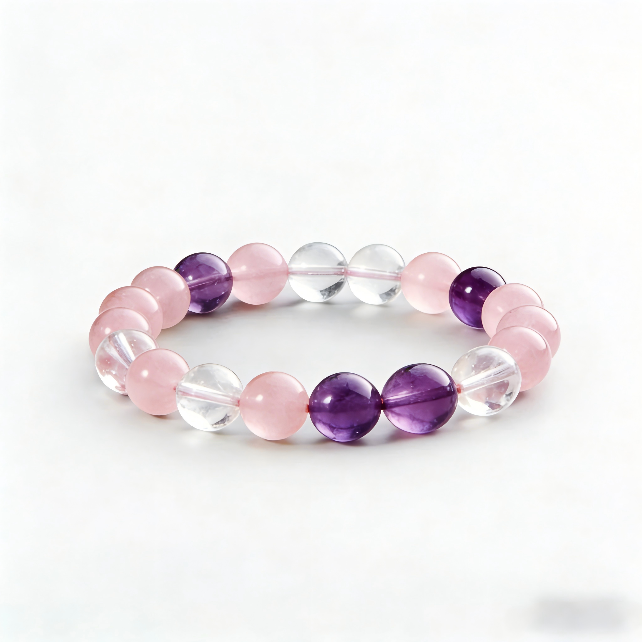 Rose Quartz & Amethyst Balance Bracelet