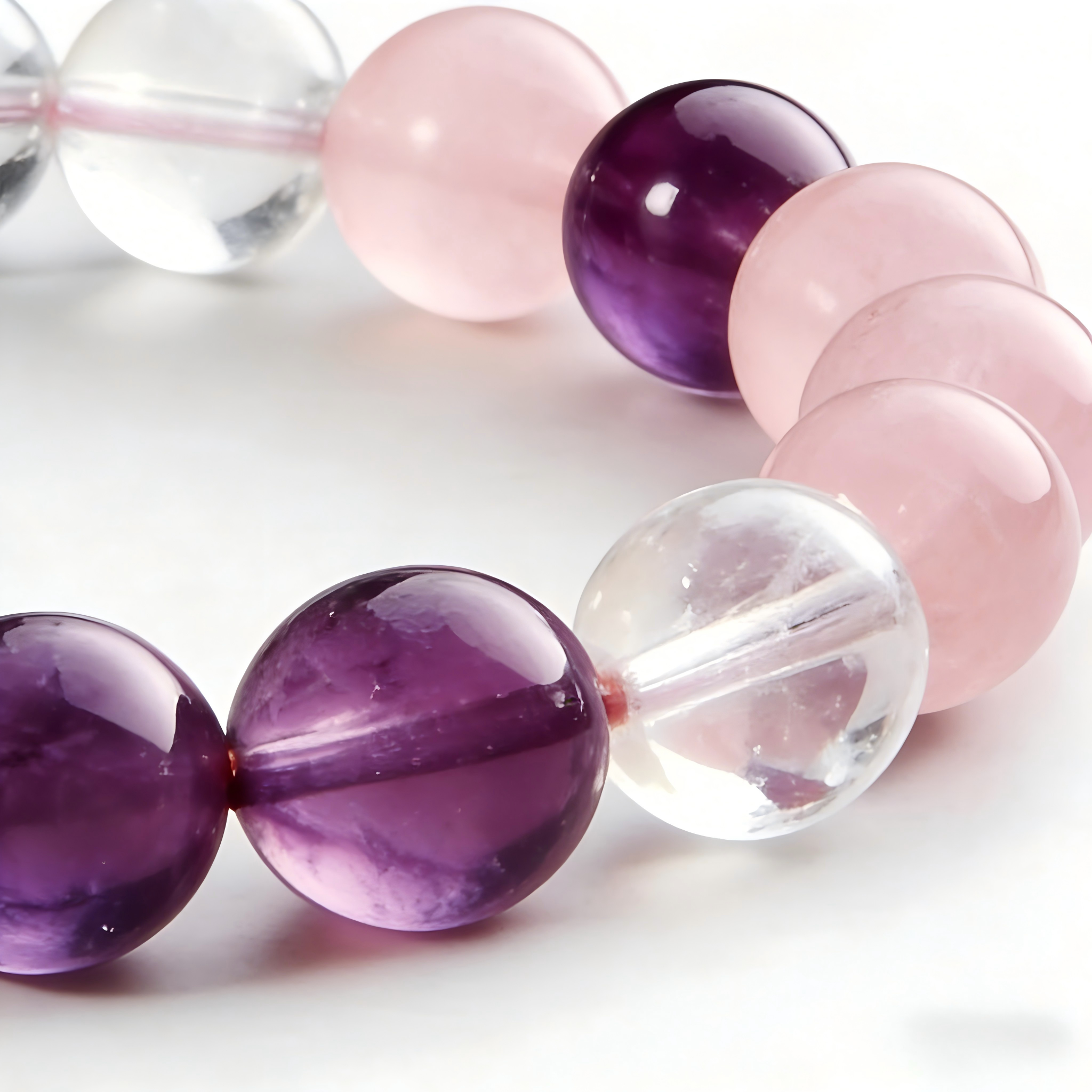 Rose Quartz & Amethyst Balance Bracelet