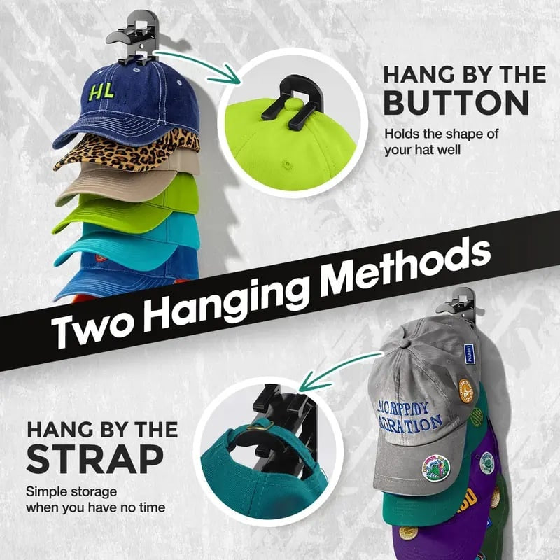 🔥Last Day 90% OFF🔥❄️Hat Rack for Wall – Baseball Cap Organizer Holds Up to 20 Hats