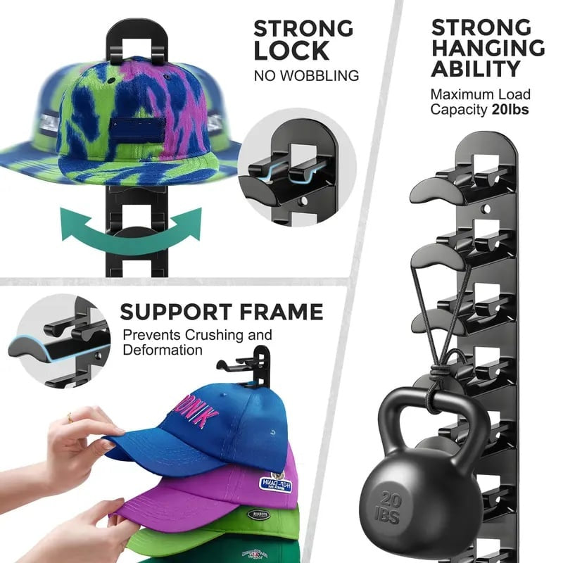 🔥Last Day 90% OFF🔥❄️Hat Rack for Wall – Baseball Cap Organizer Holds Up to 20 Hats