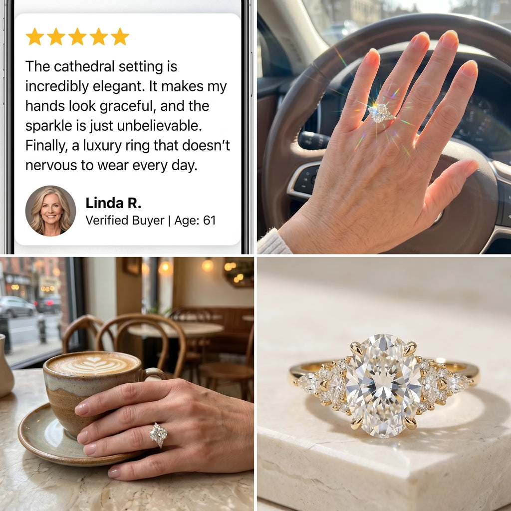The Timeless Oval Cathedral Ring: Celebrate Your Milestone in Brilliance--Last Day Sale-90% OFF🔥