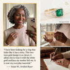 18K Two-Tone Gold Emerald & Diamond Art Deco Ring | Snag-Free Comfort Fit--Last Day Sale-90% OFF🔥