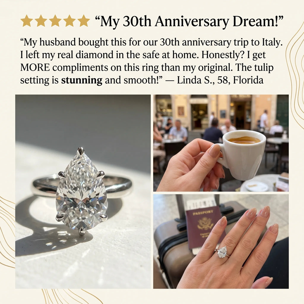 ThePear Ring: Snag-Free Tulip Setting & Flattering Elegance for Your Perfect Everyday Upgrade--Last Day Sale-90% OFF🔥