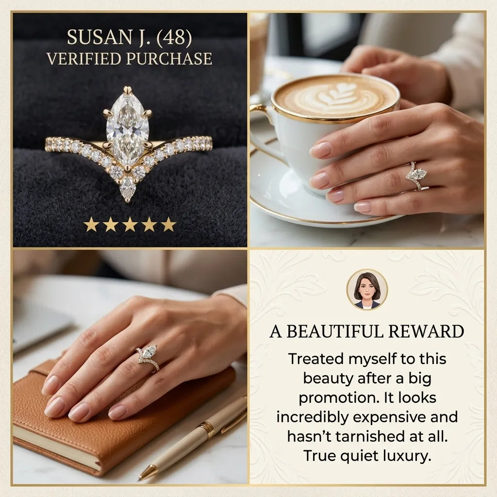 The Radiant Chevron Ring | Vintage Marquise Cut for Everyday Luxury--Last Day Sale-90% OFF🔥