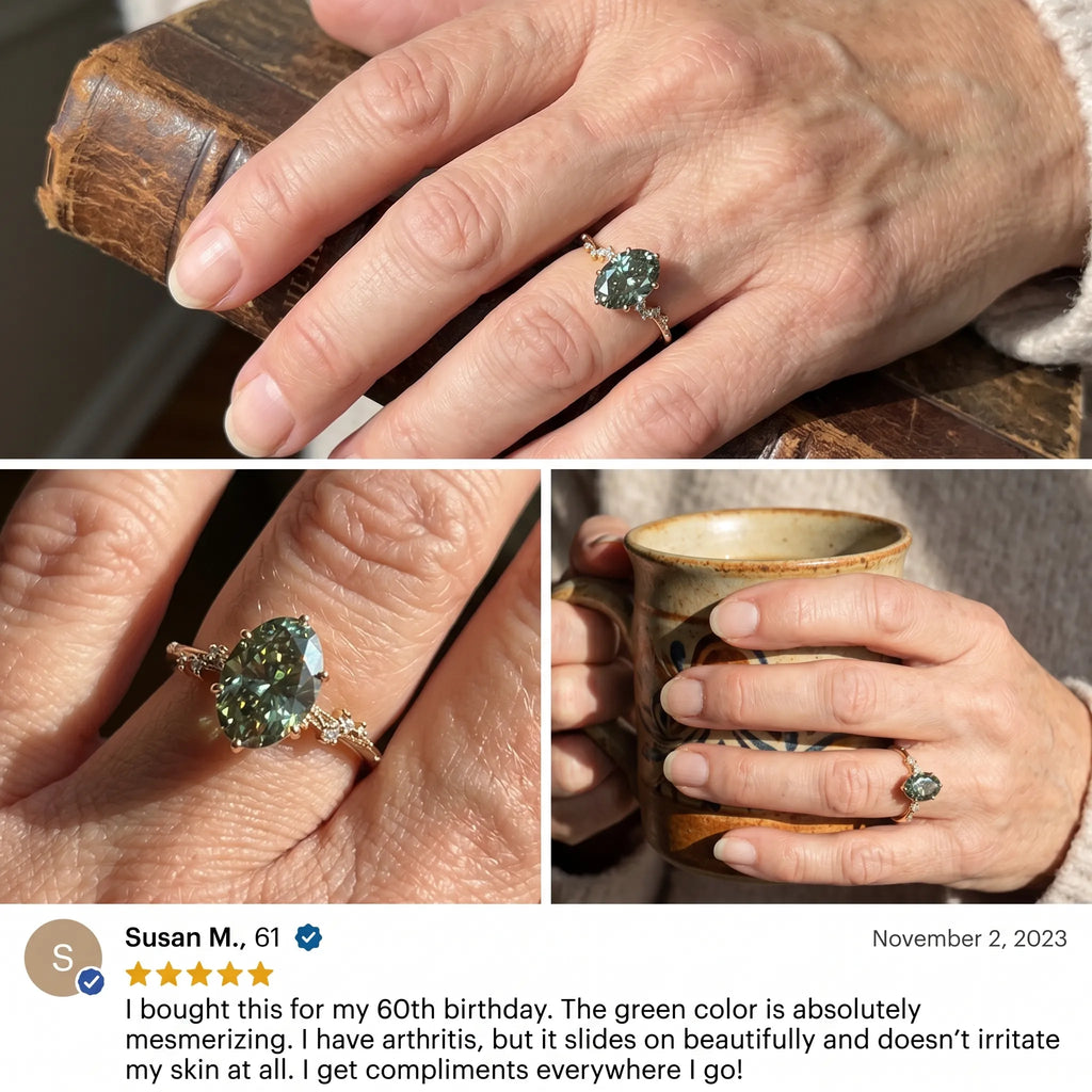 Vintage Oval Peridot Green Ring | 14K Gold Plated 925 Sterling Silver | Hypoallergenic Heirloom Elegance--Last Day Sale-90% OFF🔥