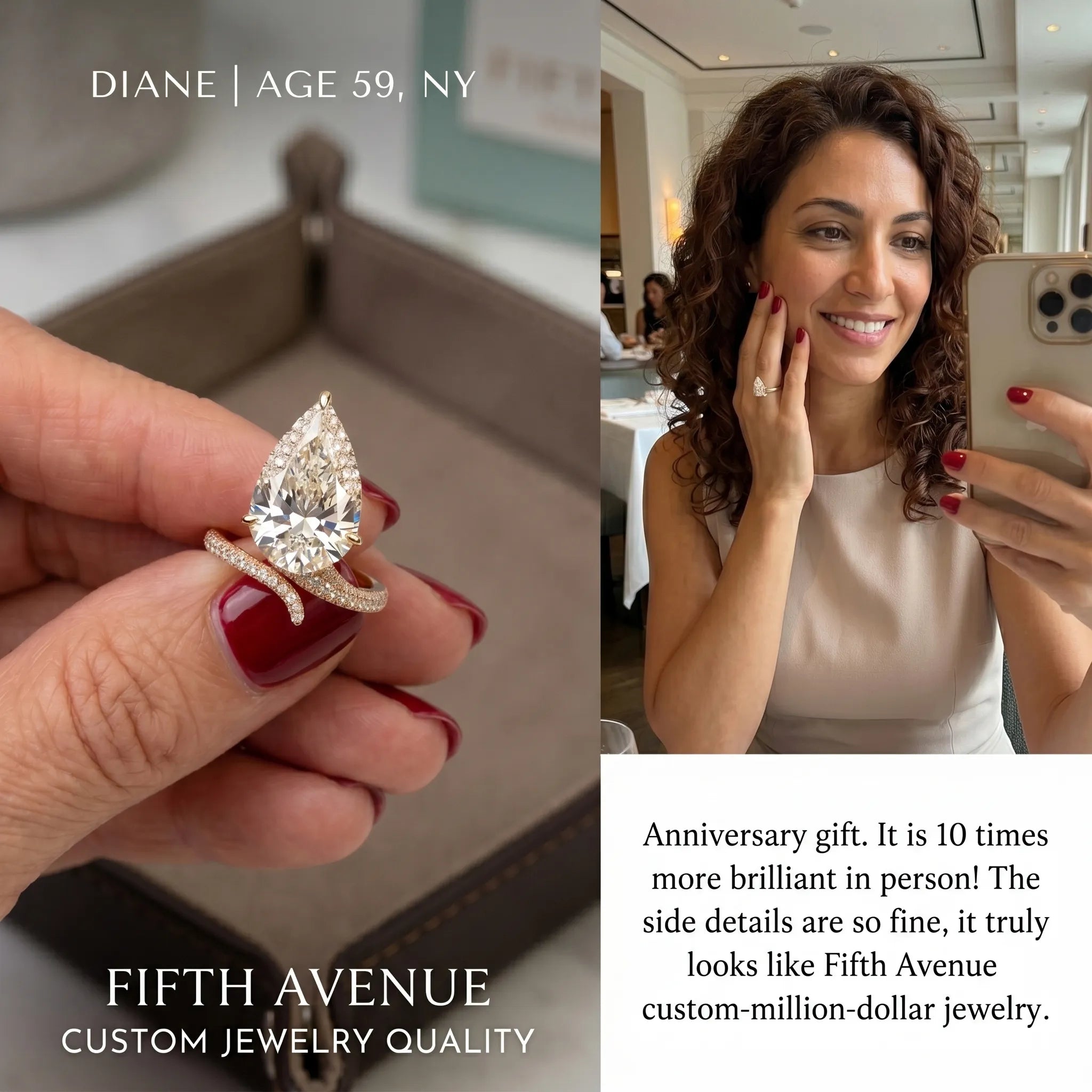 Large Pear-Cut Bypass Ring for Timeless Finger Elongation--Last Day Sale🔥90% OFF