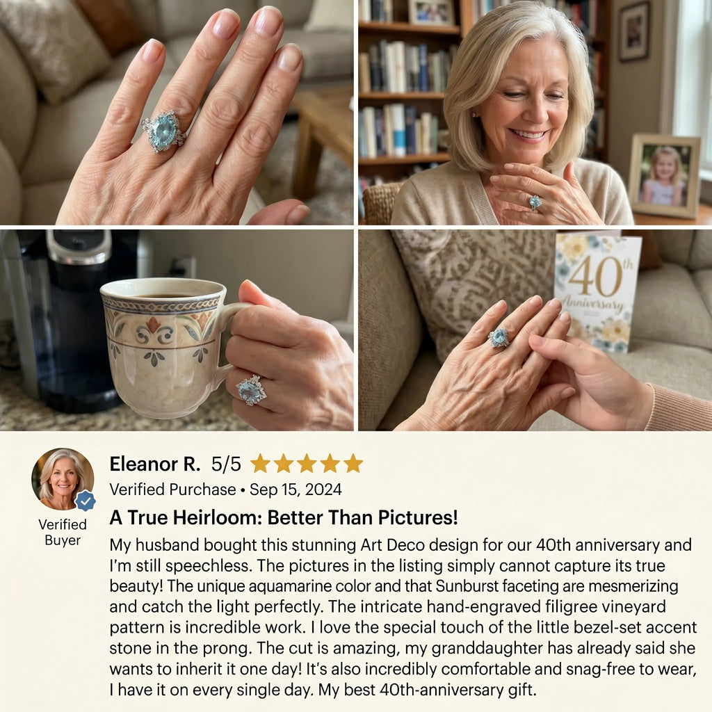 The Briar Rose Vintage Halo Ring | Starburst Cut Heirloom Elegance-Last Day Sale🔥90% OFF