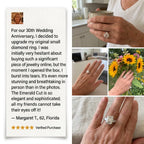 The Ultimate Anniversary Upgrade: Classic Emerald Cut Three-Stone Ring with Heart Accents--Last Day Sale-90% OFF🔥
