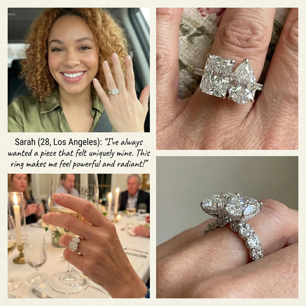 Two Hearts, One Eternal Glow: The "Toi et Moi" Statement Ring for the Woman of Elegance--Last Day Sale🔥90% OFF