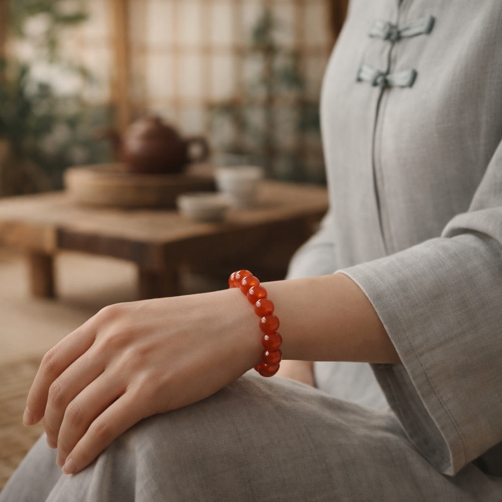 Red Carnelian Energy Bead Bracelet