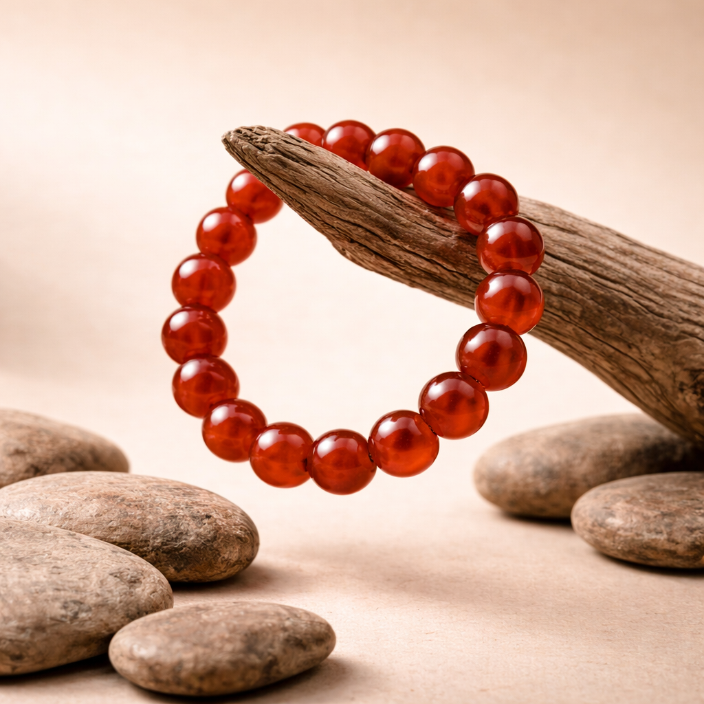 Red Carnelian Energy Bead Bracelet