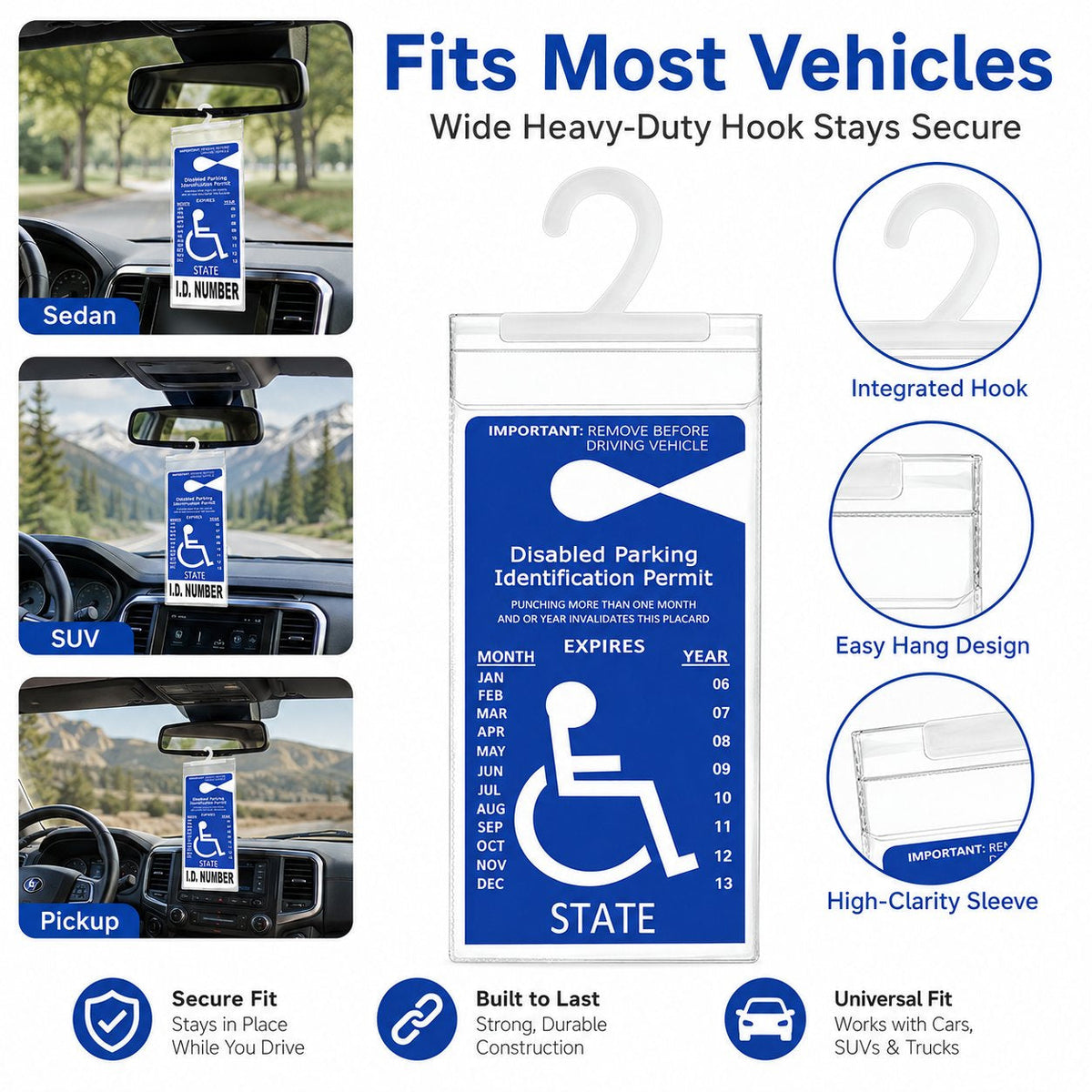 🔥Last Day 90% OFF🔥❄️🔥🚗 Handicap Parking Placard Holder( 2 Pcak )