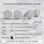 The "Timeless Radiance" 5-Carat Moissanite Halo Stud Earrings - Hypoallergenic 925 Silver-Last Day Sale🔥90% OFF